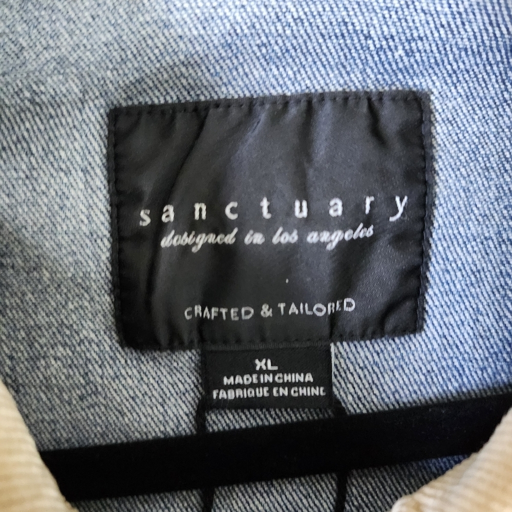 Sanctuary Denim Barn Jacket Jean Chore Jacket Womens XL NWT - Picture 7 of 10